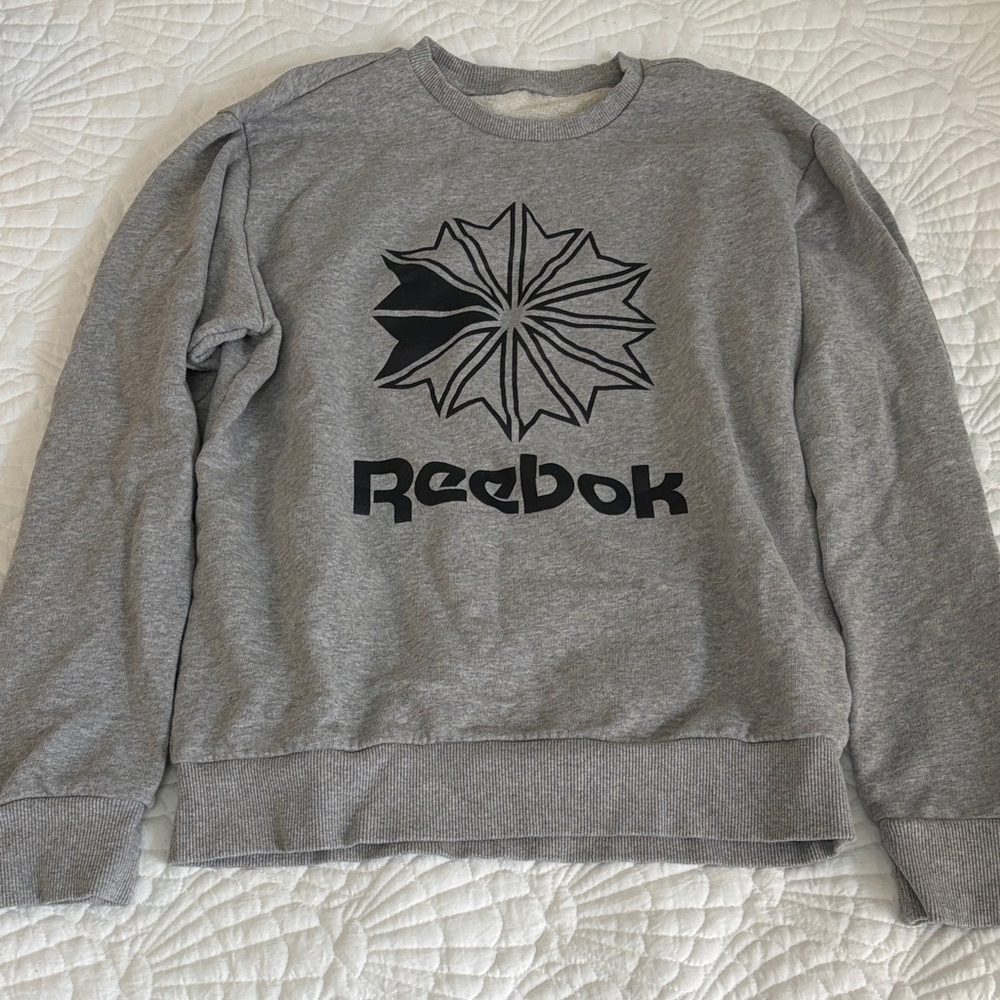 Reebok Gray Crewneck Sweatshirt with Black Logo